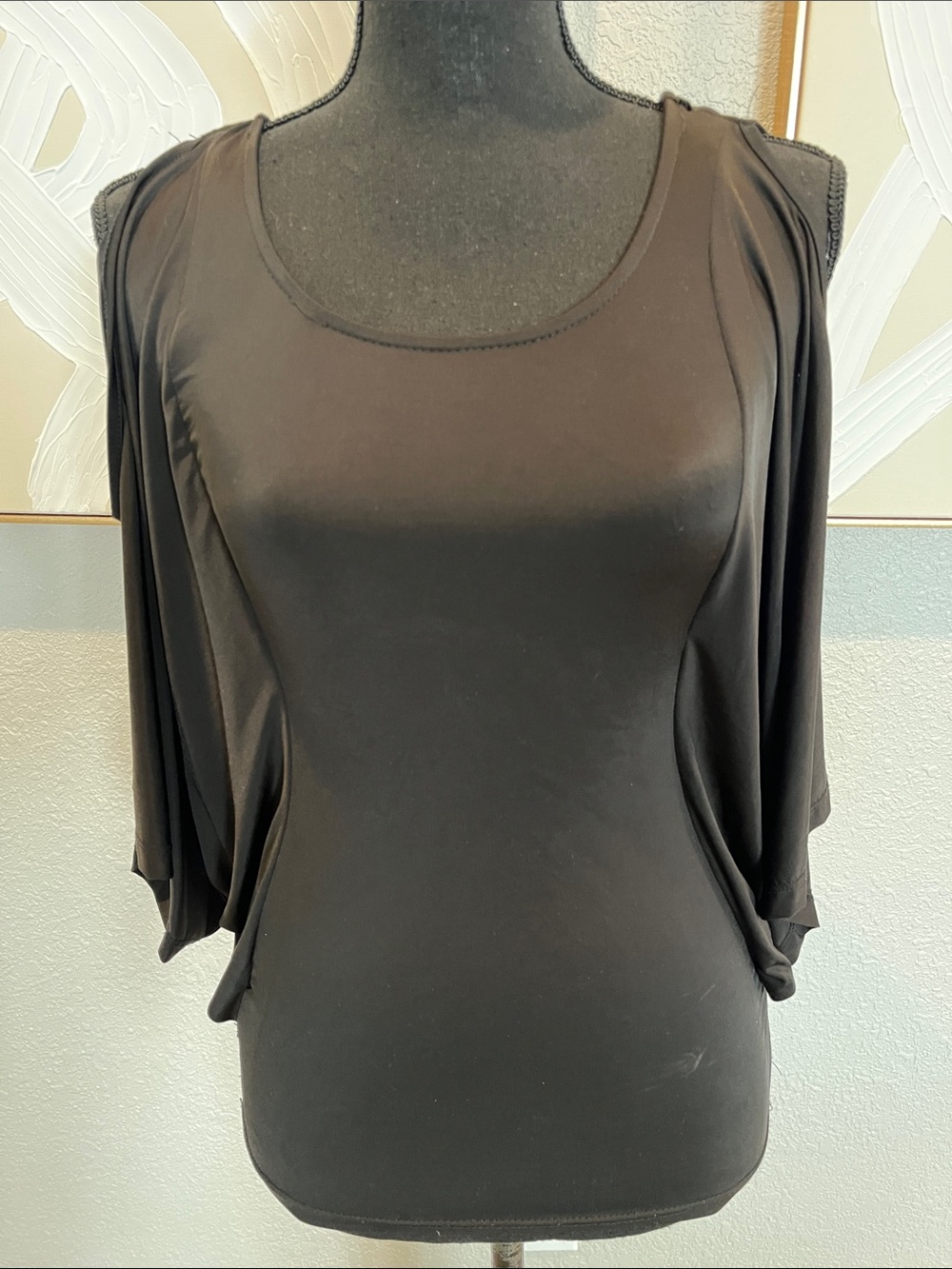 XOXO Black Draped Sleeve Women’s Top